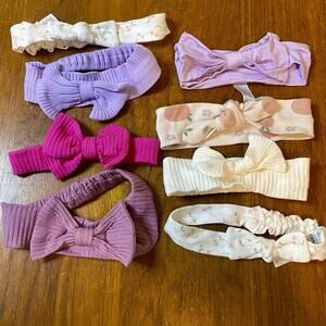 Baby Girl Headband Bows One Size Lot Of 8 Various Colors